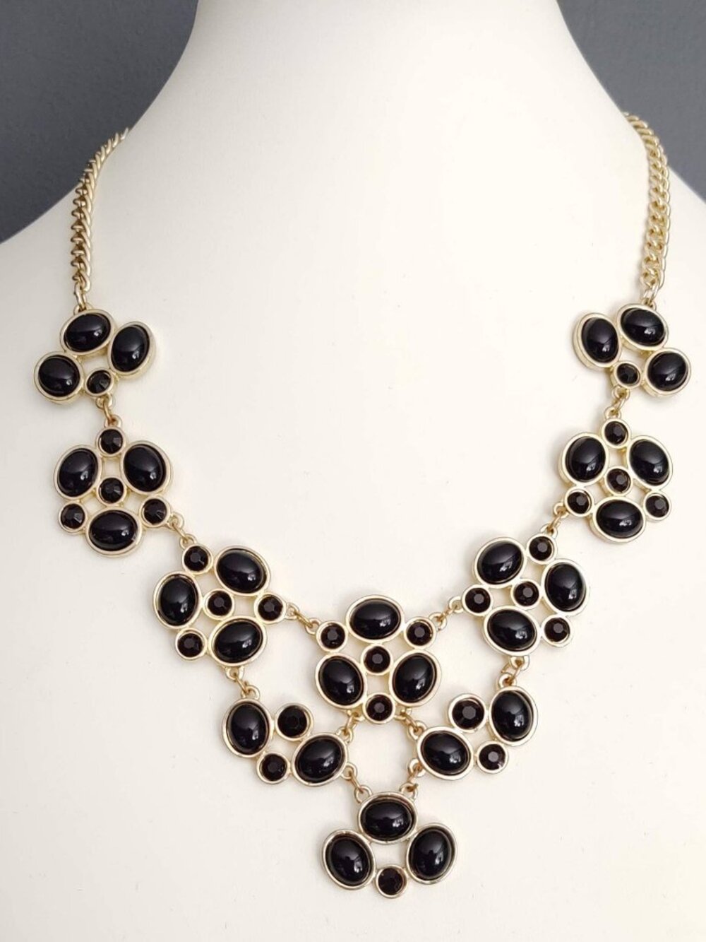 Black and gold statement necklace